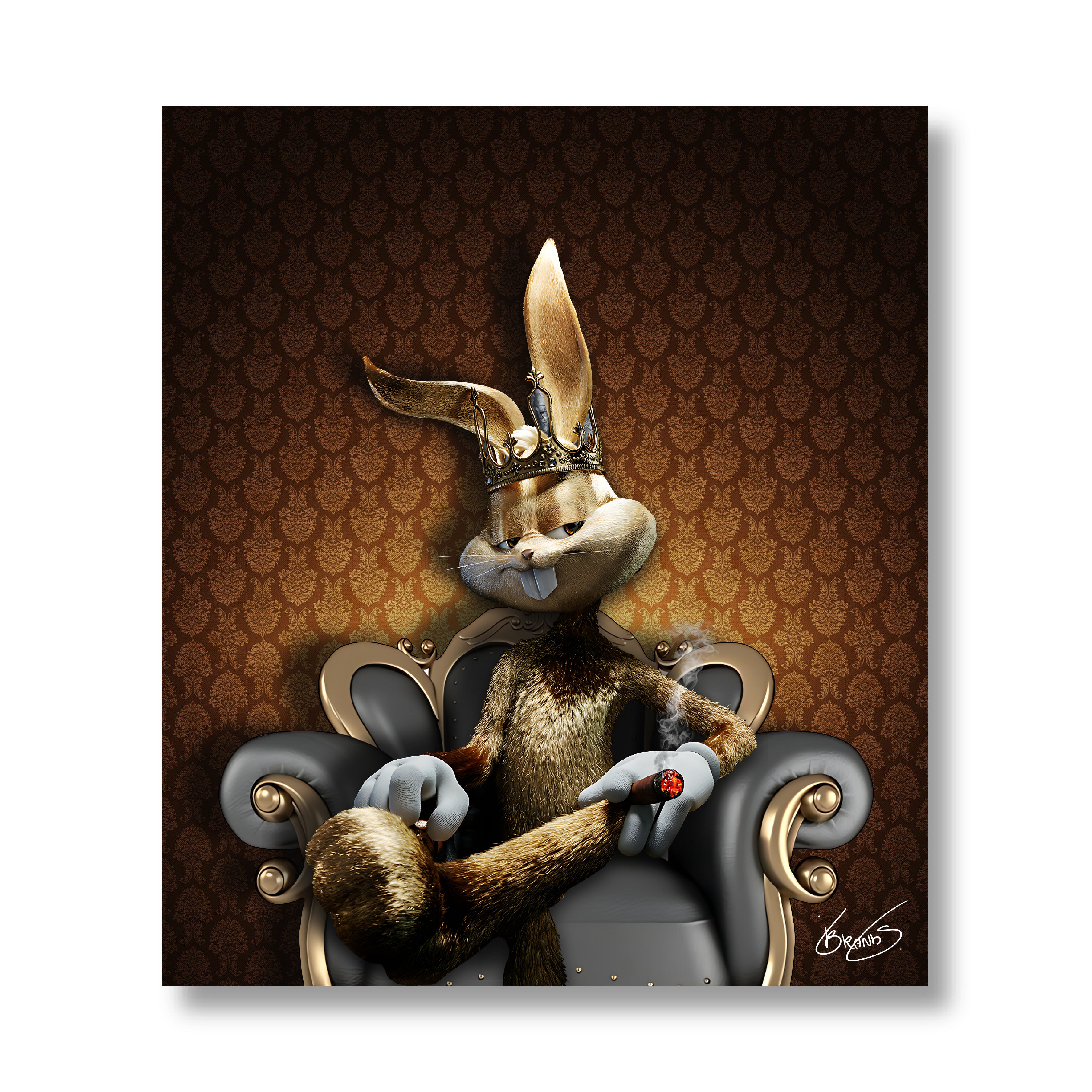 Bunny King Light Wall Art