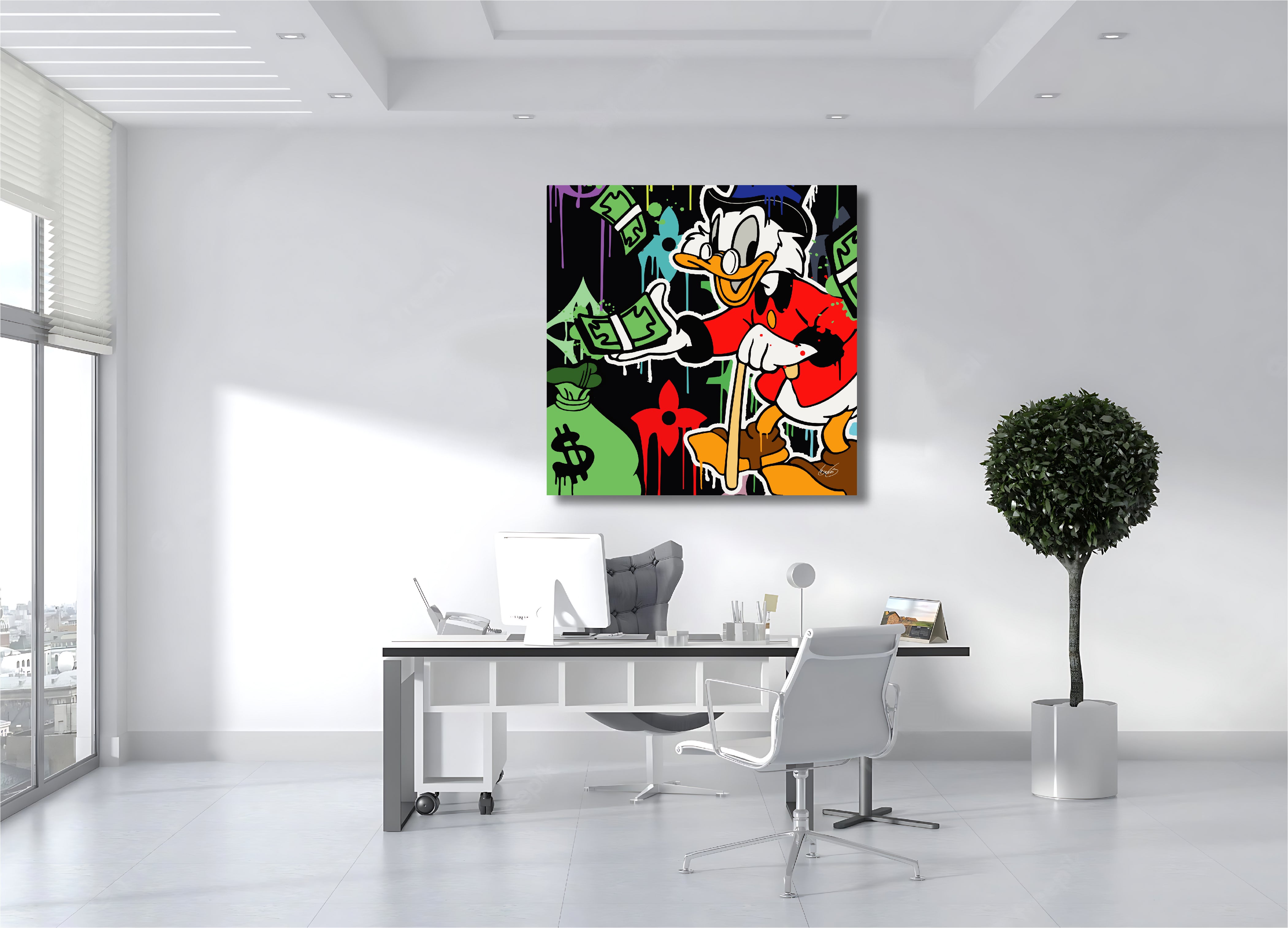 Color Drip Uncle Duck Canvas