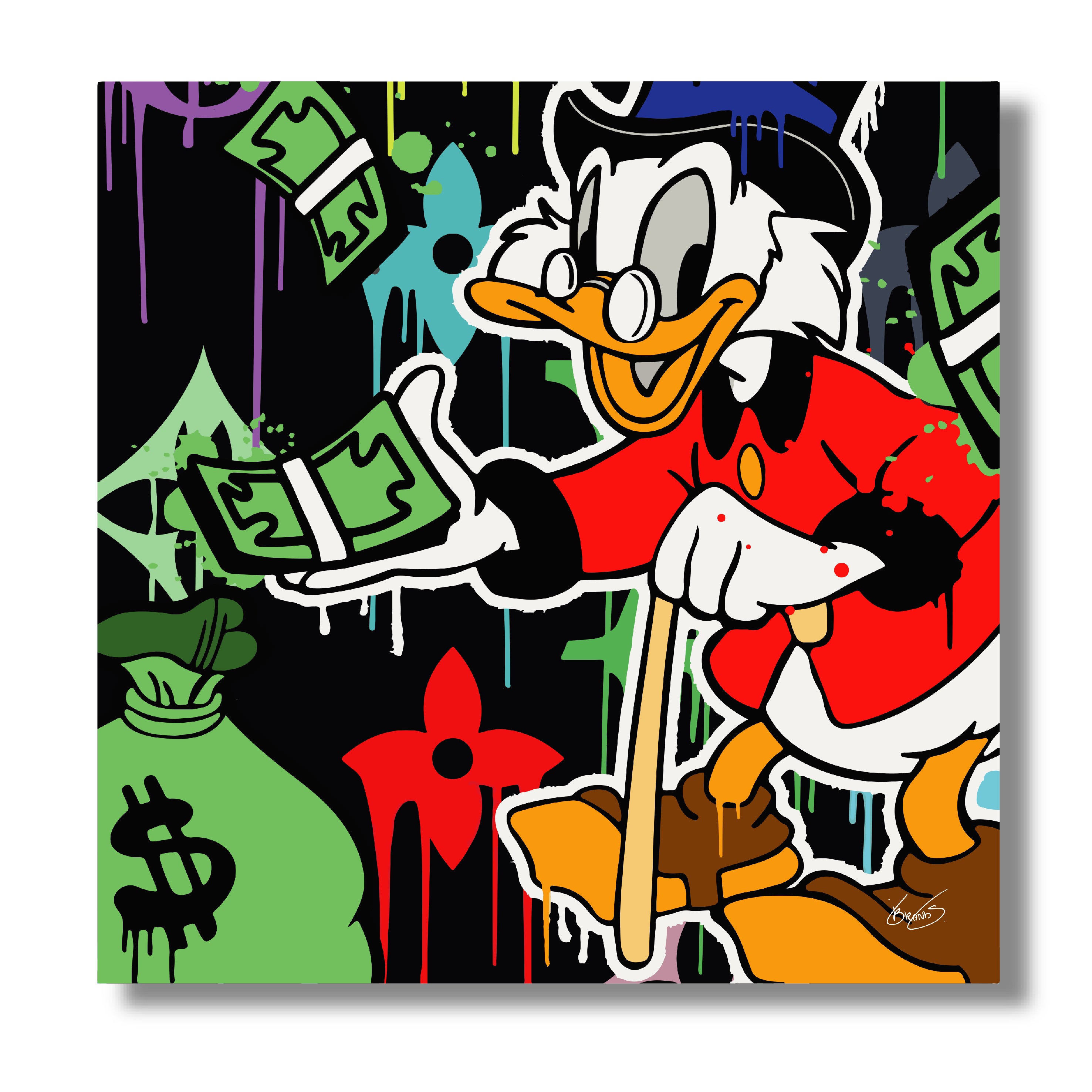 Color Drip Uncle Duck Canvas