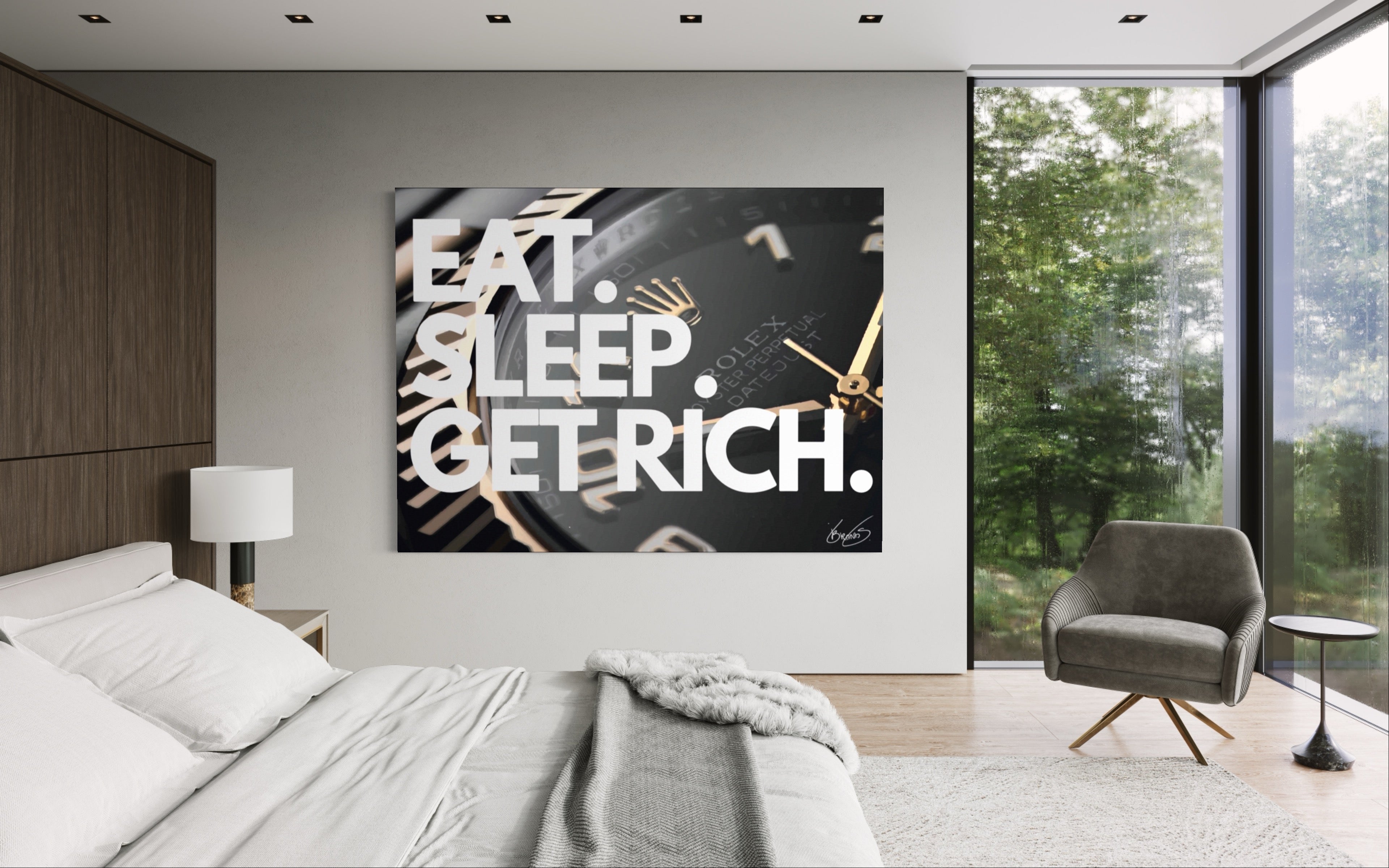 Eat Sleep Get Rich Wall Art