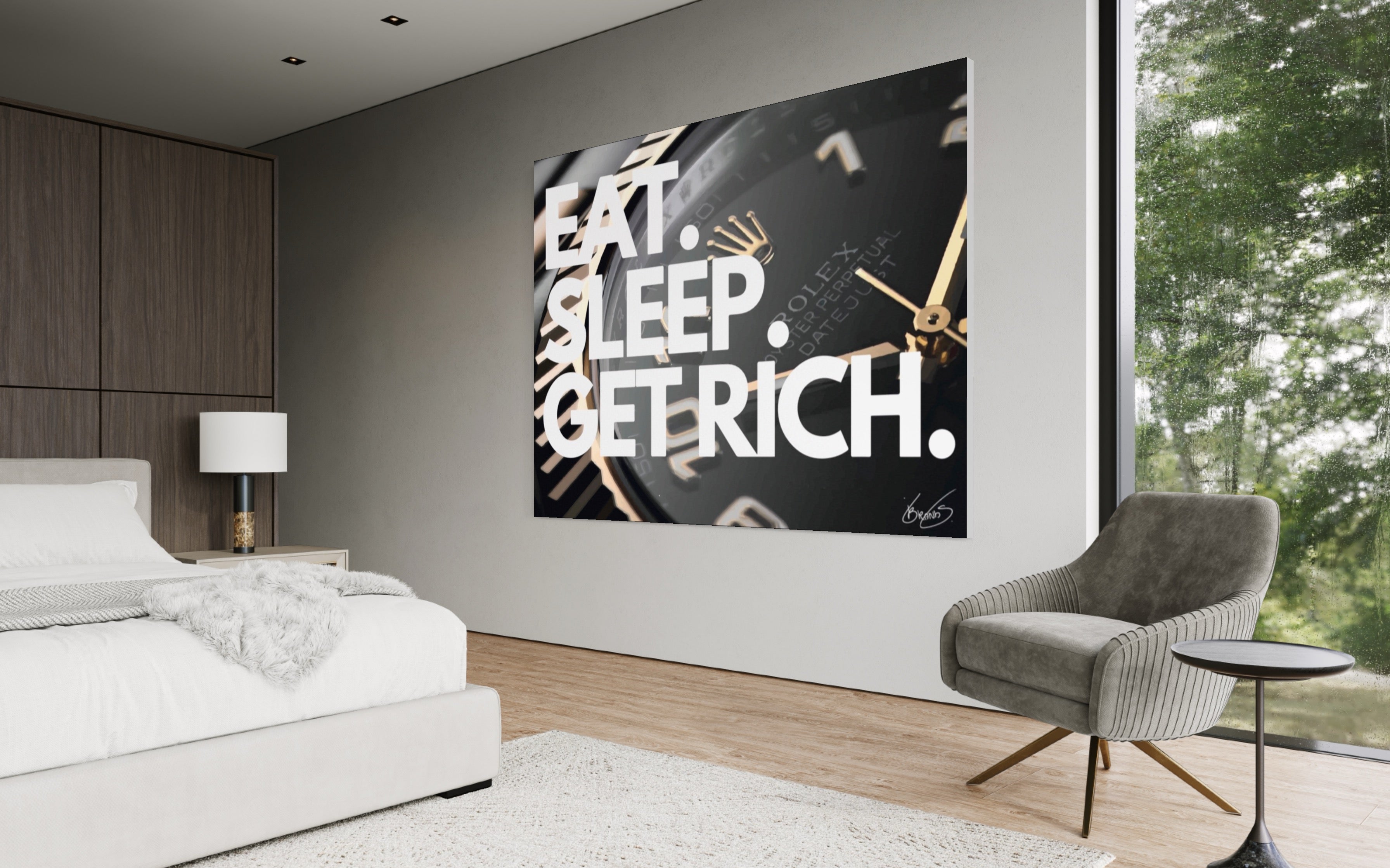 Eat Sleep Get Rich Wall Art