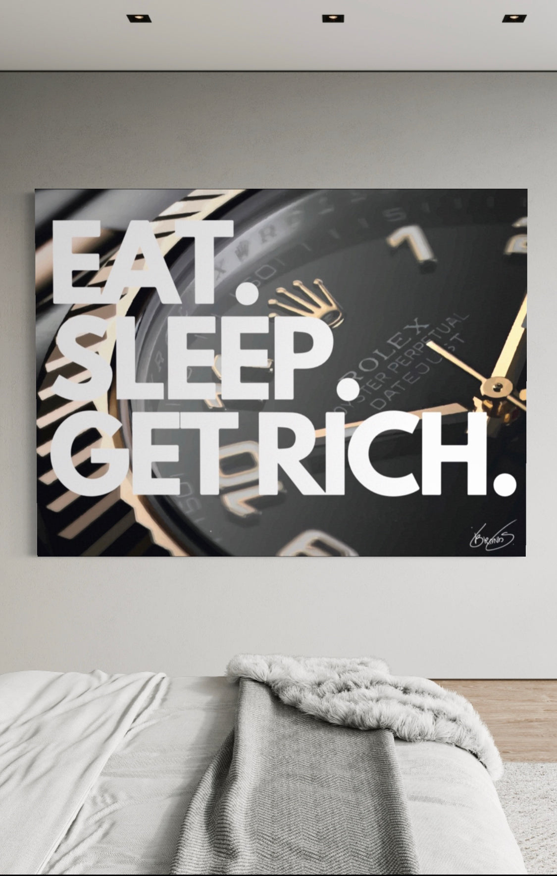 Eat Sleep Get Rich Wall Art