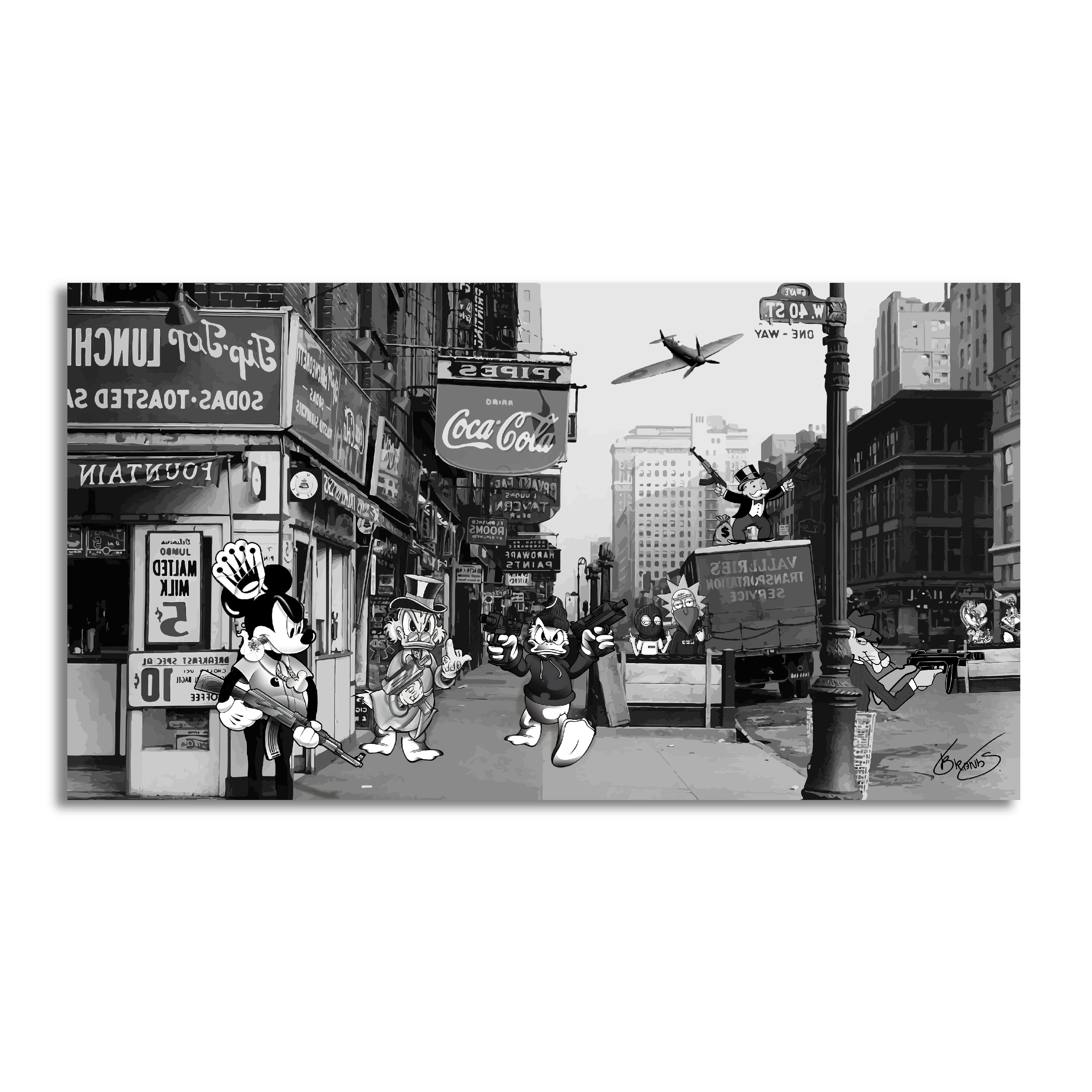 Old School Hood Cartoon Wall Art