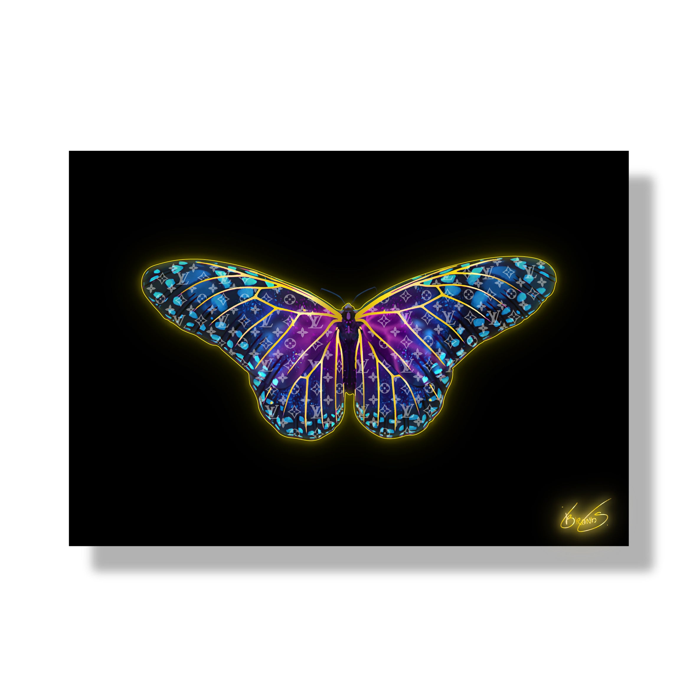 Butterfly Designer Gold Acrylglas