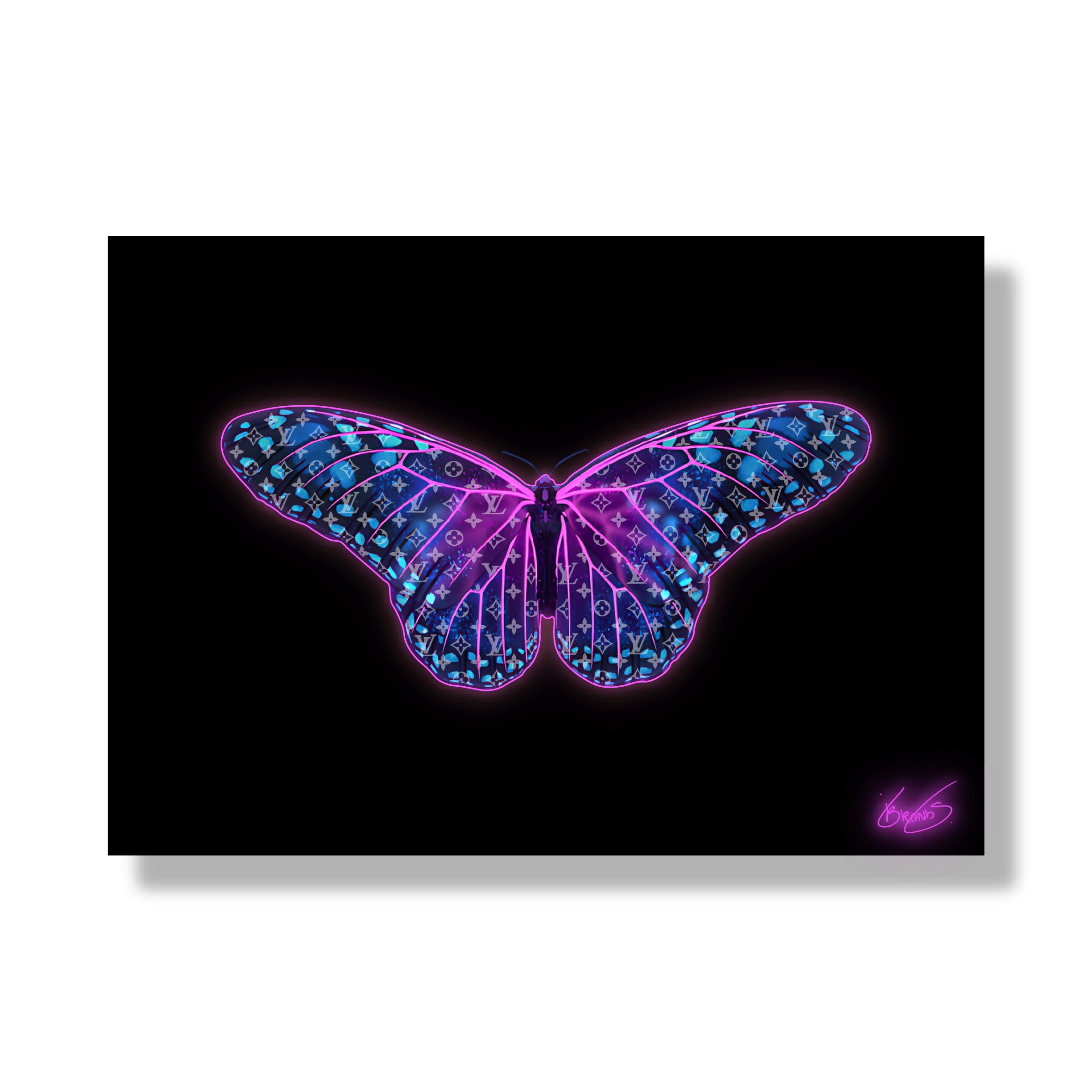 Butterfly Designer Pink Acrylglas